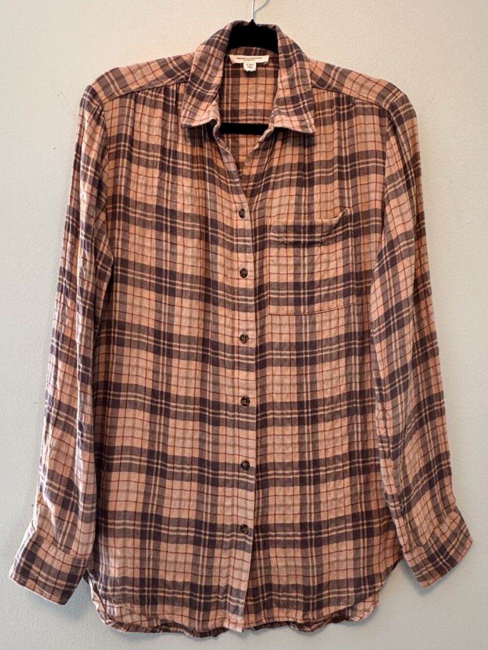 BeachLunchLounge Women’s Plaid Button-Down Shirt – Small - CL0531
